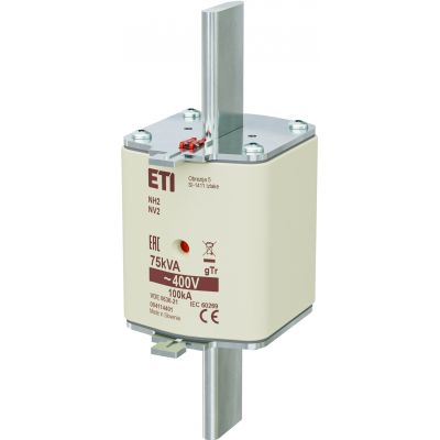 Wkładka topikowa NH transformatorowa NH2 gTr 108A 400V 75kVA 004114401 ETI (004114401)